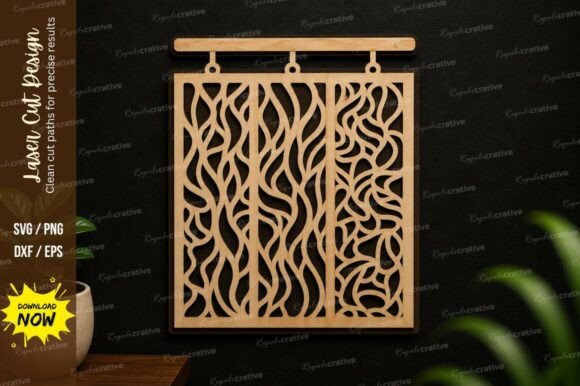 Abstract Hanging Panel SVG: Modern Laser Cut Design Files