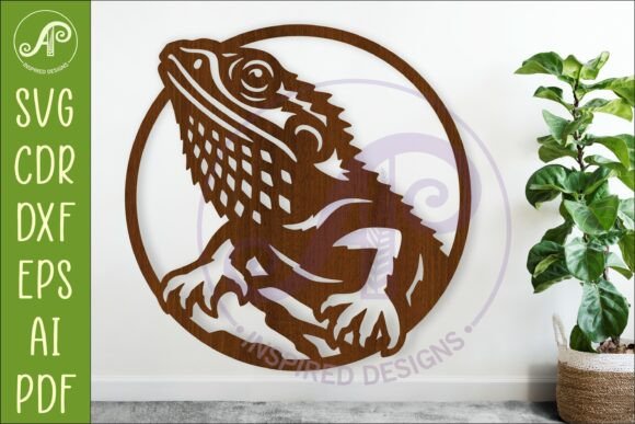 Bearded Dragon Lizard Wall Art SVG Sign