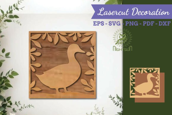 Creative Duck Lasercut Wall Decor SVG for Your Projects