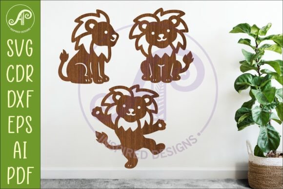 Cute Lions SVG Laser Cut Files Animal 2: Adorable Designs for Crafters