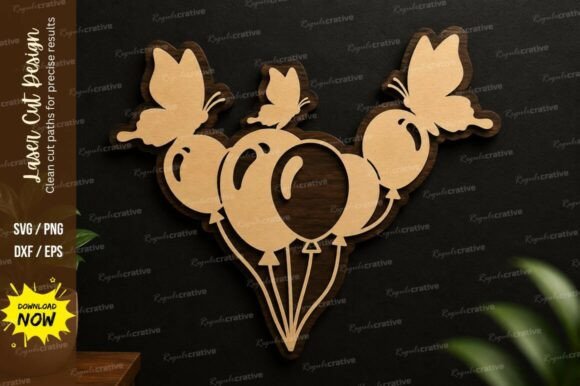 Elegant Butterfly & Balloon Laser Cut SVG Designs
