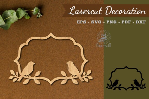 Floral Bird Frame Lasercut Decoration