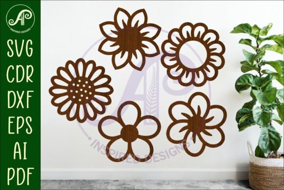 Flower Silhouette Cut out Designs 7: Floral SVGs for Crafting