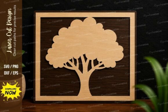 Framed Tree Wall Art Laser Cut SVG Desig