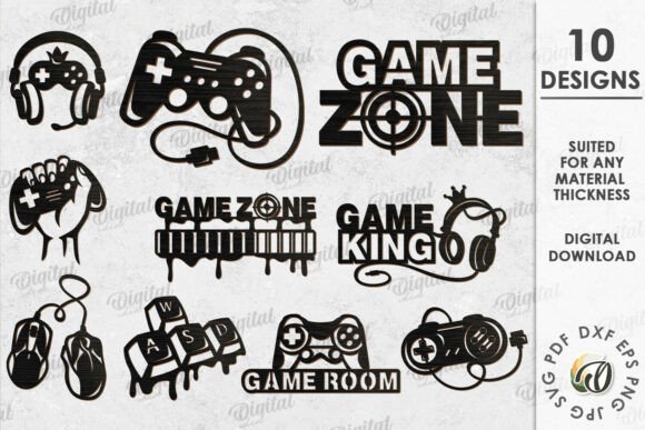 Gamer Wall Signs Bundle Laser Cut