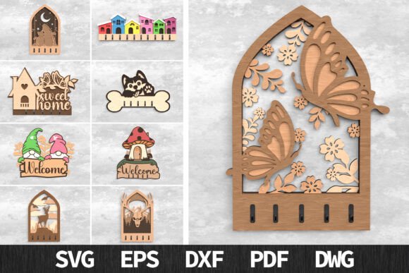 Laser Cut Key Holder Bundle Laser Cut