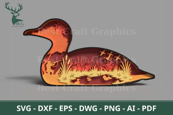 Layered Duck Hunting SVG for Rustic Woodcraft