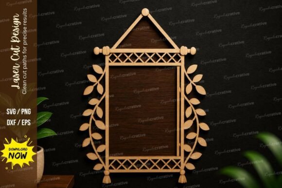 Leaf Hanging Frame SVG Laser Cut Wall Design