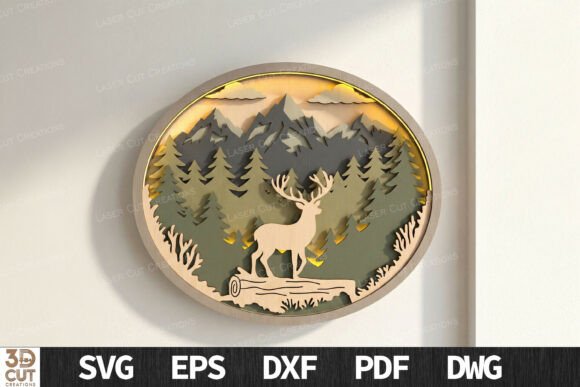 Majestic Deer Layered Wall Art SVG: A Stunning Depth Effect