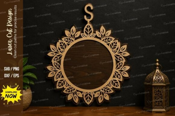 Mandala Round Frame SVG Laser Cut Wall: Elevate Your Creative Projects
