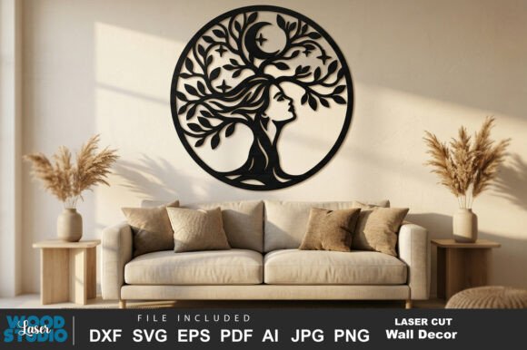 Mystical Moon Wall Decor Laser Cut SVG
