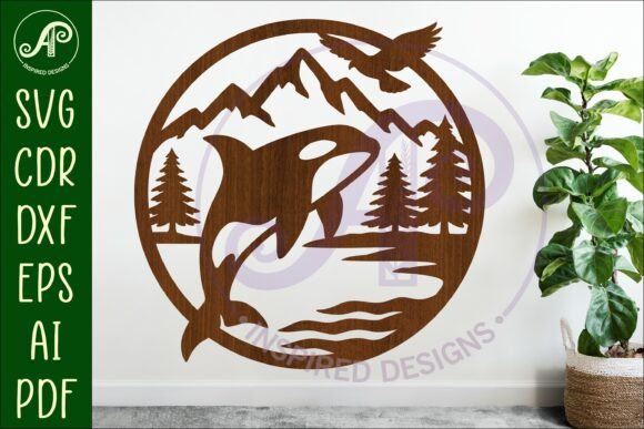 Orca, Killer Whale Coastal Scene Sign 1: A Digital Design for Your Space