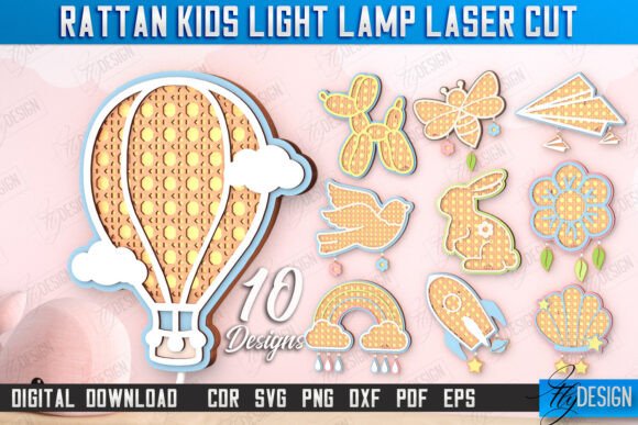 Rattan Kids Lamp Laser Cut Bundle for CNC