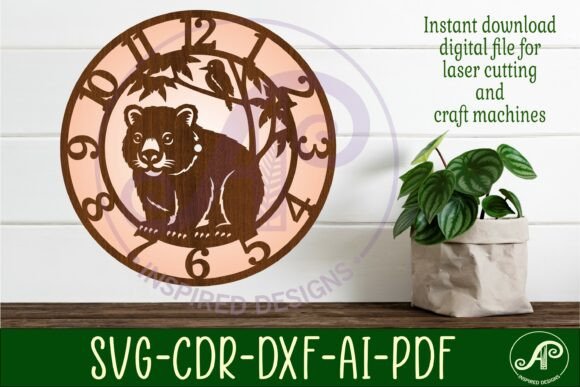 Wombat Clock Wall Clock Laser Cut File